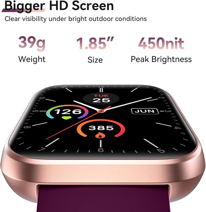 Smart Watches for Women, 1.85" HD Smart Watch for Android/iPhones (Make/Answer Calls), Fitness Tracker Watch with 24/7 Heart Rate Monitor, Sleep/Step Count Tracker, 120+ Sport Modes Pedometer Watch