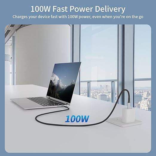 USB c high Speed Data Transfer Cable 20 ft Compatible with Thunderbolt 4/3,Type c to Type c Long,USBC 3.2 Monitor Cable Support 20Gbps 100W PD Fast Charging Cord, 4K@120Hz for eGPU, Monitor