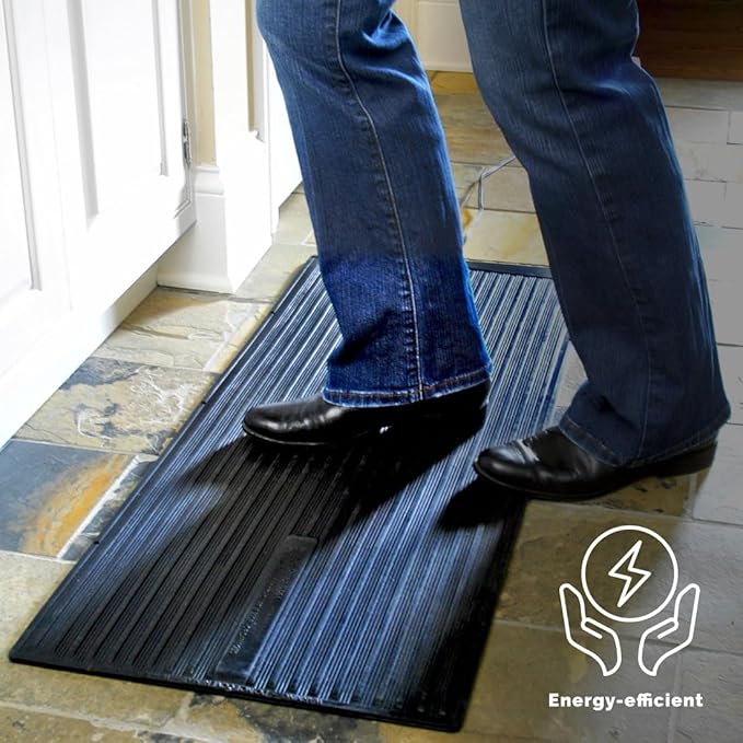 Cozy Products Super Foot Warmer, Portable Heated Rubber Mat, Ideal Space Heater for Home, Office, Garage, and Car, 135 Watts, Black, 36.5" x 16" x 0.25"
