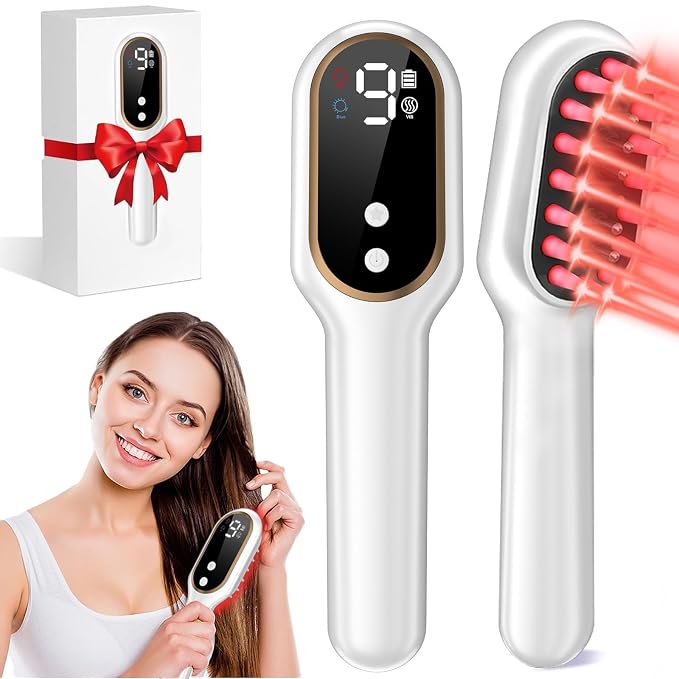Obiredk ㅤLaser Hair Growth Comb, 650nm Red Light Therapy for Hair Regrowth, FDA Cleared LLLT Scalp Massager for Thinning Hair & Receding Hairline Rechargeable - White