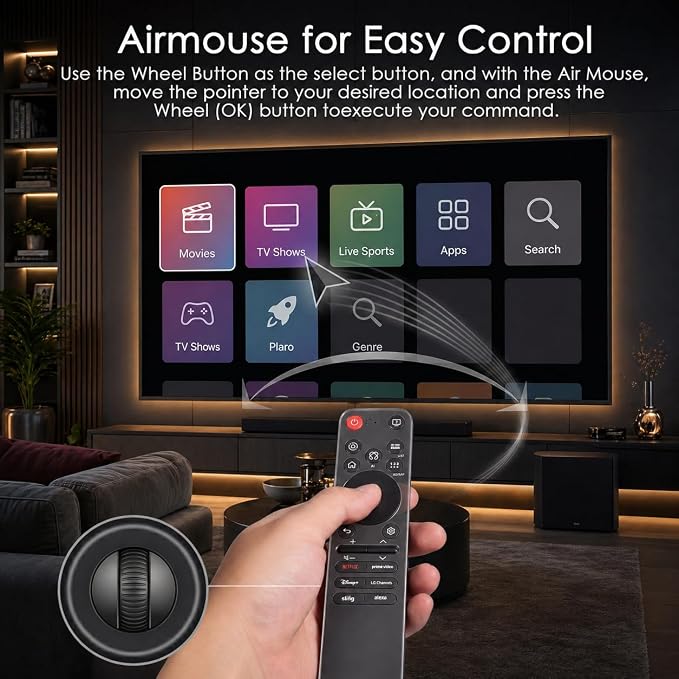 for LG Smart TV Remote, Magic Control with Voice and Pointer Function, Compatible with 2019-2025 LG WebOS, OLED, QNED, NANOCell, 4K, 8K, for AN-MR25GA/MR24GA/MR23GA/MR22GA/MR21GA,2-Year Warranty.