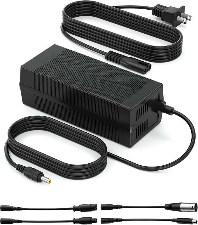 VHBW 54.6V 2A Charger Compatible with Ridstar E-Bikes, 5 Tips | Compatible with Ridstar Q20 / H20 / H20 Pro / E26 Pro / MN26 / DC26
