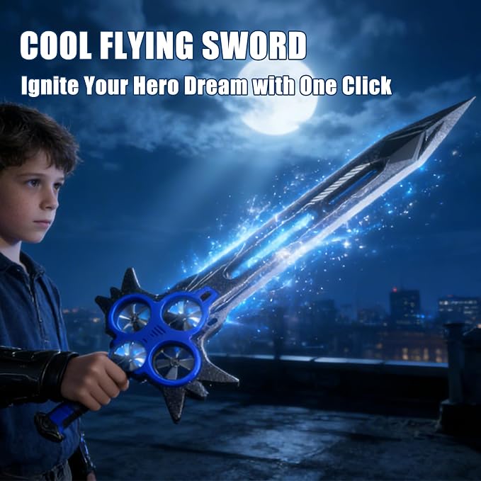 Flying Sword RC Airplane, Flying Dagger Remote Control Airplane Drone for Kids Adults 8-16, Gesture Control Planes with 360° Flip Fighter Jet Toy, Stunt Roll, Gifts for Kids Boys Girls, Large