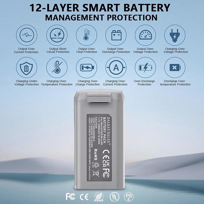 2-Pack Mini 4K Intelligent Flight Battery for DJI Mini 2 / SE / 4K/ 2 SE Drone 2400mah Upgraded Drone Battery Replacement Parts, Up to 31 Minutes of Flying Time