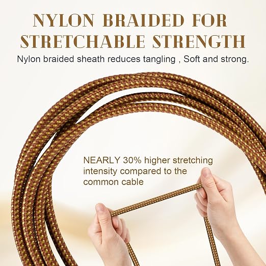 10FT 2-Pack Guitar Cable, TS 1/4 Inch Straight to Right Angled Gold Plated Instrument Cable for Electronic Guitar/Bass and Keyboard