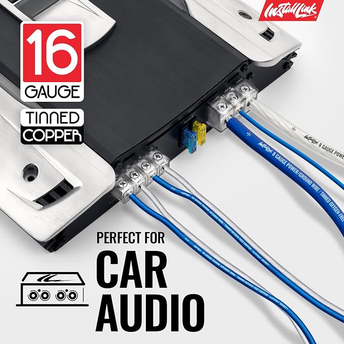 Install Link 16 AWG Gauge (Tinned OFC) Marine Speaker Wire Cable (50 Feet)