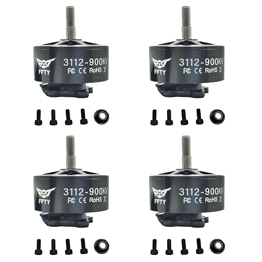 4 Pcs 3112 900KV Brushless Motor for Drone – High-Power BLDC Motor for 9-10 inch Props, 1545W Max, FPV Drone Motors, Brushless RC Motor for Quadcopter, Hexacopter, RC Plane (4)
