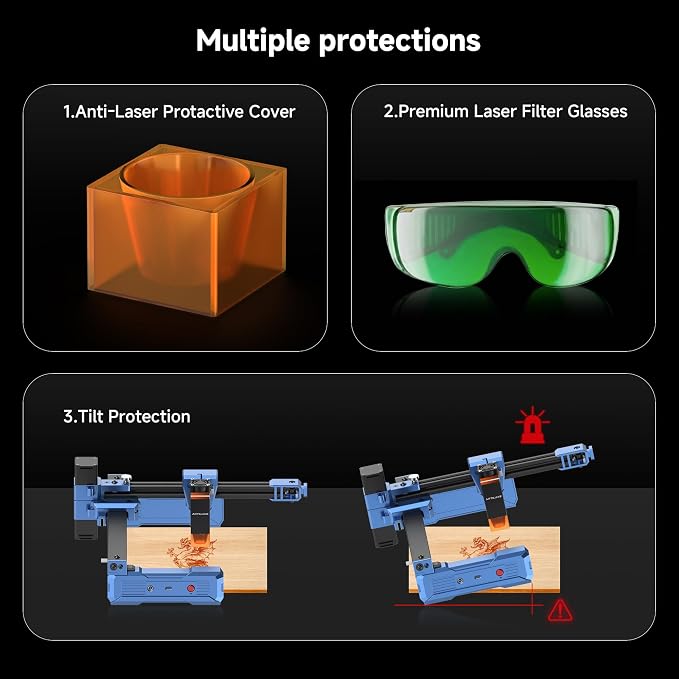 Artilume T1 Laser Engraver 3000mW, Foldable Design Laser Engraving Machine, 0.01mm Precision, Large Working Area 200 * 150mm for Wood Leather Acrylic and More, Best for Beginners Small Business