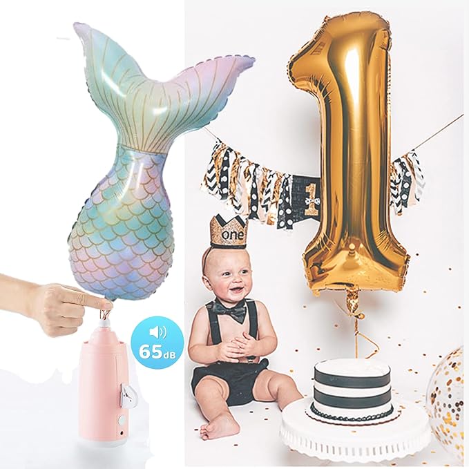 Electric Magic Balloon Pump, Electric Air Inflator Party Air Blower Pump with 1 Nozzle 1 Balloon Cutter and 10 Pcs Long Balloons,Great for Twisty Curly Balloon, Foil Balloons