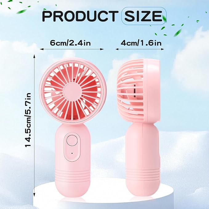 Rossesay 3 Pcs Mini Portable Fan Bulk Cute Handheld Lightweight Small Little Personal Hand Eyelash Fan 3 Speeds USB Rechargeable for Women Men Indoor Outdoor Makeup Travel (Blue,Pink,Purple)