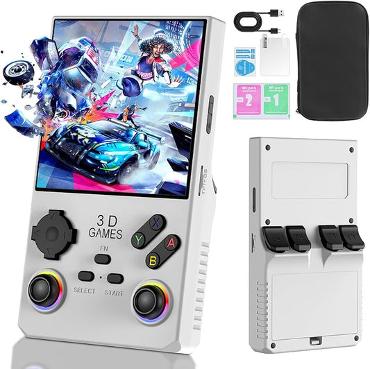 2026 V40MAX Upgraded Retro Handheld Game Console, Built in 40,000+Classic Games, 40+Simulators, Linux System, 4.0-inch 4K HD IPS Screen Video Player, 256GB, Portable Pocket Arcade Console(White)