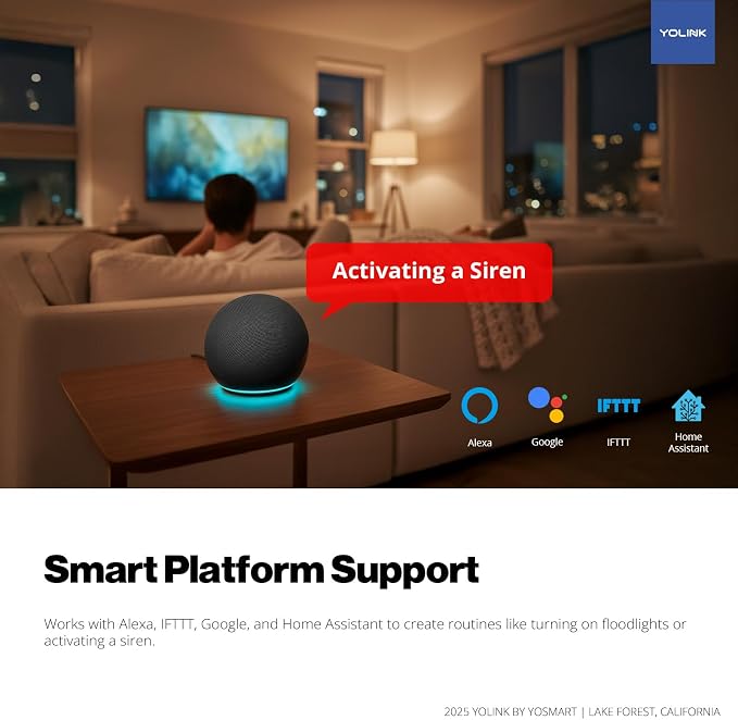 YoLink Outdoor Motion Sensor Kit, 2 LoRa Motion Sensors + SpeakerHub, Driveway Alert, D2D Direct Pairing Works Without Internet, App Email SMS Alerts, Alexa Routines, 2+ Year Battery, Hub Included
