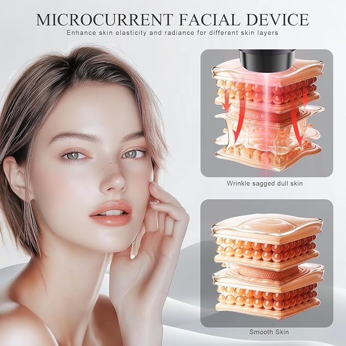 BNU Face Massager Tool, Light Facial Sculpting Tool for Lifting, Firming, Depuffing, and Promoting Absorption, 4 Level Microcurrent Facial Massager, Red Light Therapy for Face, Neck, and Eye