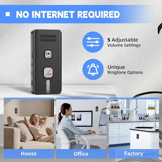 2 Way Intercom for Home 2026 Upgraded, Portable Wireless Intercom System for House with 5 Level Volume and Ringtones Adjustment Rechargeable for Hospital Hotel Office Business 3 Pack(Black)