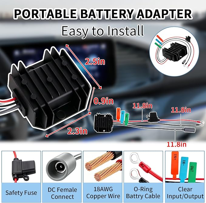 Guhiwk Starlink Mini 12V Adapter, Starlink Mini DC Step Up Converter 9V-28V to 30V 3.5A with Female Power Cord, Starlink-Mini Power Supply for RV, Truck, Marine, Camping&Off-Grid (Black)