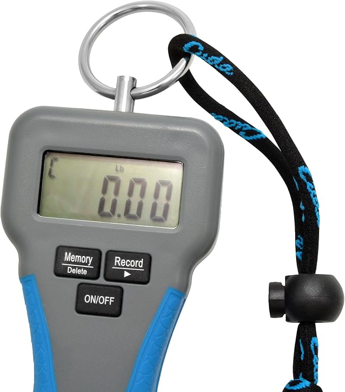 CUDA Digital Grip & Weigh 50Lb | Durable For Saltwater and Freshwater Use Fish Scales with Non-Slip Grip, Integrated Tape Measure & Stainless Steel Jaws | Lanyard Included