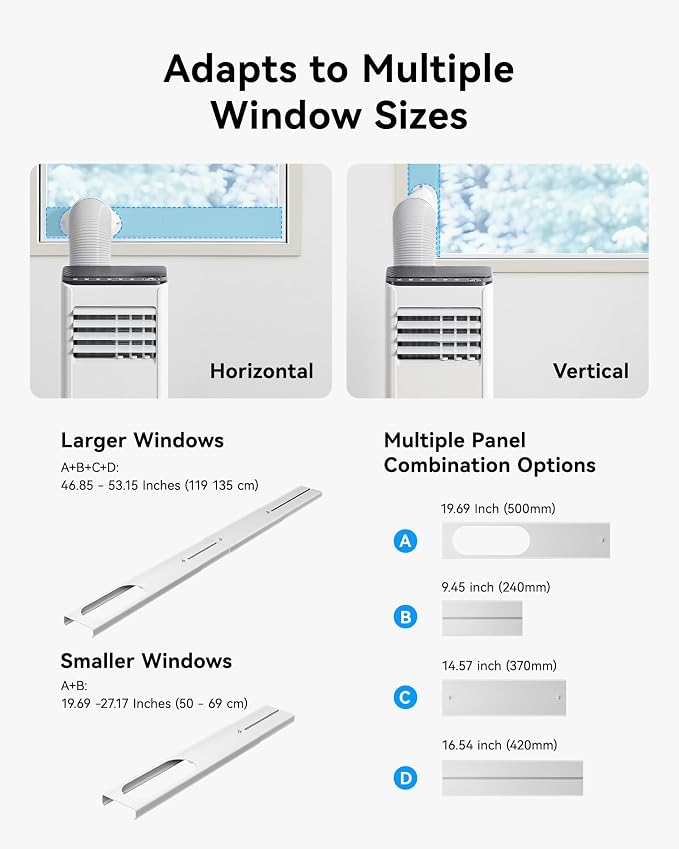 EUHOMY 10,000 BTU Portable Air Conditioner, 3-in-1 Portable AC Unit with Cools, Dehumidifier, Fan, 50 dB Sleep Mode, Cools 450 Sq.Ft. with 400 CFM Airflow, Installation Kit for Bedroom, Livingroom