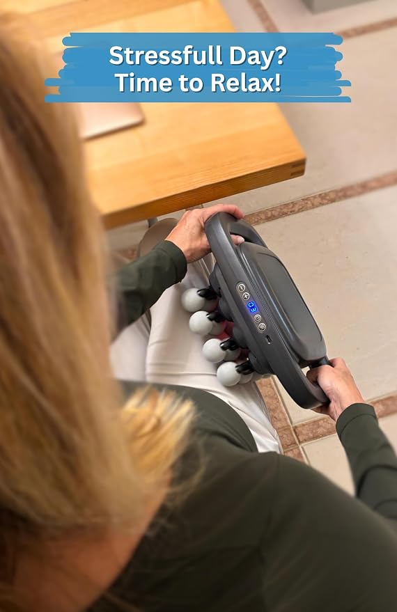 LEVILO 16 Head Massage Gun Deep Tissue – Back Massager for Pain Relief Deep Tissue - 16 Ball Massager for Back, Neck, Shoulder, Recovery - Percussion Massage Gun – Ideal Gift for Men & Women