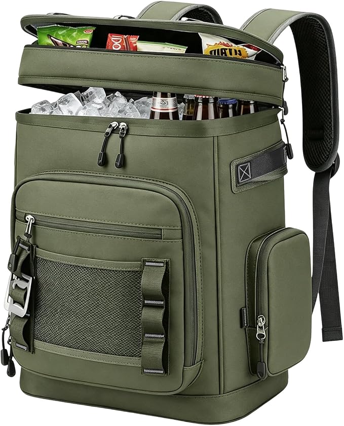 Backpack Cooler,40 Cans Cooler Backpack Insulated Waterproof&Leak Proof,Soft Cooler Bag with 2 Compartments for Men&Women,Picnic Backpack Ice Chest for Camping Hiking Fishing Lunch Beach