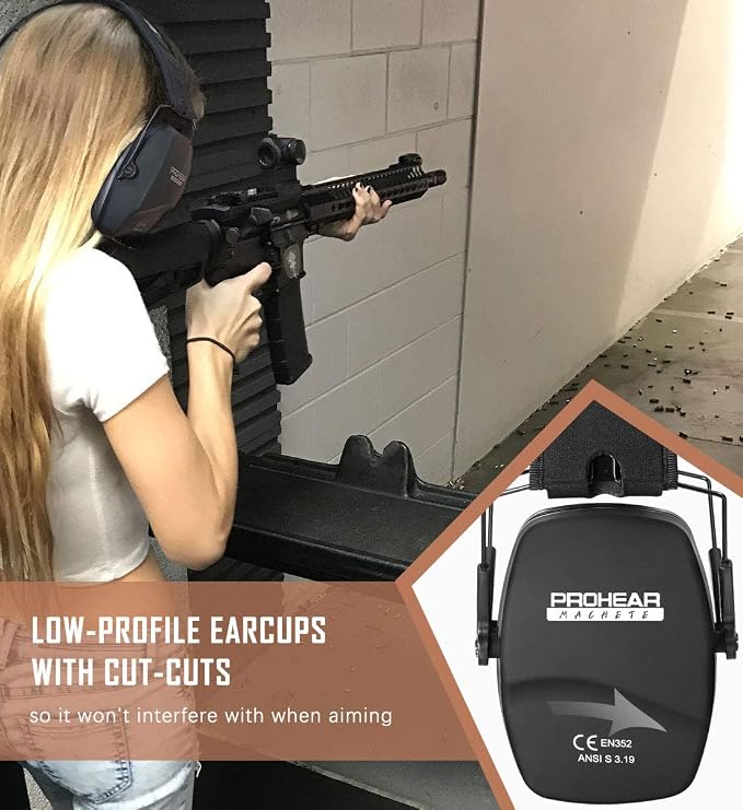 PROHEAR Ear Protection Safety Earmuffs for Shooting Noise Reduction Slim Hearing Protector