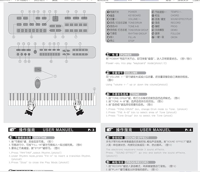 SEMART keyboard Piano Digital electric piano portable electronic music keyboard 61 key toy for kids beginner children toddler musical instruments w/microphone stand USB christmas Birthday gift