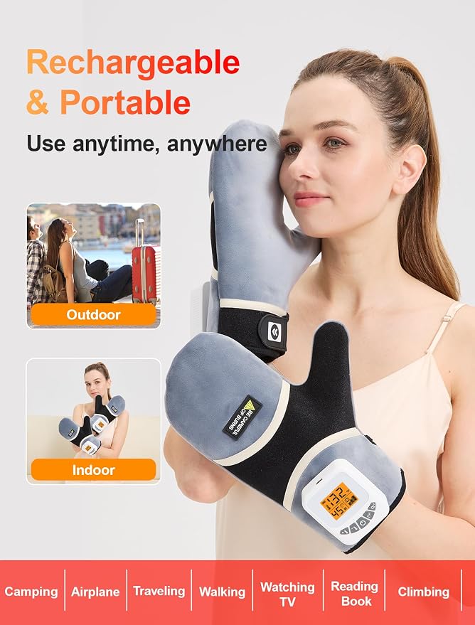 CAMECO 2-in-1 Cordless Heated Arthritis Gloves & Hand Massager for Pain Relief, 5000mAh Heating Pad for Hands for Arthritis, 104℉-140℉ Rechargeable Vibration Hand Warmers for Women Men