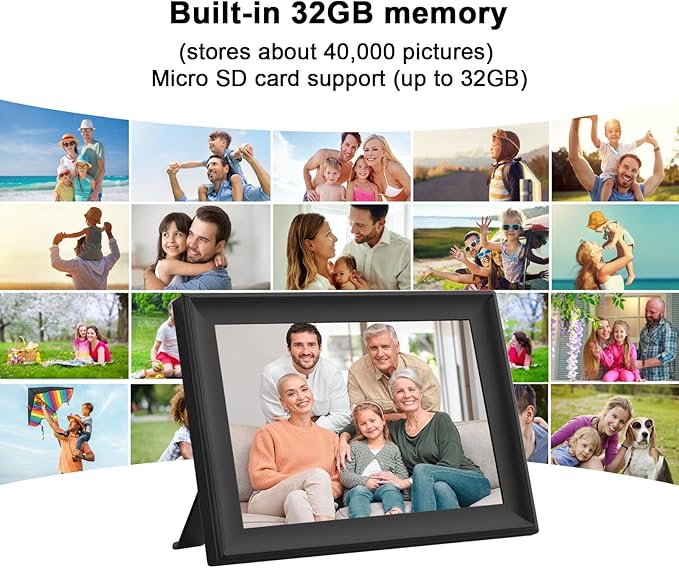 SSA WiFi Frame 32GB Digital Picture Frame WiFi 10.1 inch Digital Photo Frame with IPS Touch Screen, Auto-Rotate,Send 50 Photo Unlimited,Share Photos/Videos Instantly via App or E-Mail from Anywhere