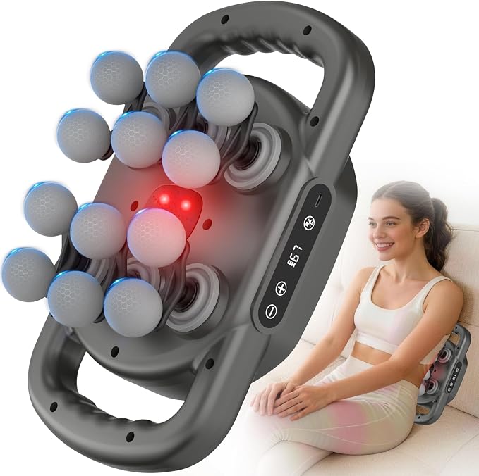 12 Head Massage Gun,Deep Tissue Percussion Massager with 9 Levels & 9 Modes,2600mAh Battery Cordless Electric Muscle Massager Tool for Back/Shoulder/Hand/Leg/Foot Full Body Muscle Pain Relief