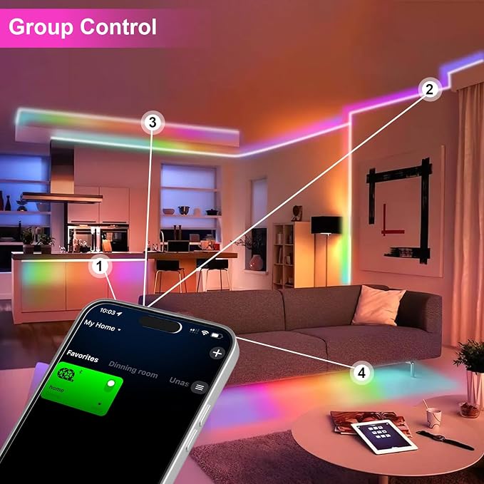 COB LED Strip Light with RGB Smart IC, 2 Rolls of 16.4ft, 12mm Width Flexible Tape Lights with WiFi App Control, 24V Color Chasing Addressable 7200 LEDs COB Light Strip for Bedroom Kitchen Wall Decor