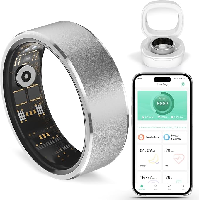Smart Ring for Women and Men – Fitness & Health Smart Ring with Heart Rate and Sleep Tracking – Waterproof Activity & Wellness Ring Compatible with iPhone and Android (11#)