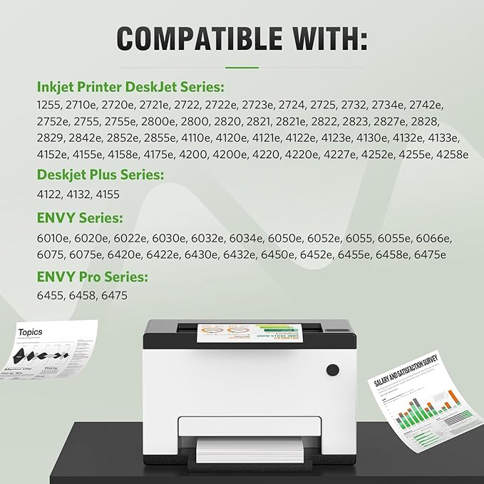 67XL Ink Cartridge Replacement for HP 67 XL Remanufactured for HP Ink 67 67XL for DeskJet 2755e 2700 2855e 2800 2752 2742e 4155e 4255e 4100 Envy 6055 6055e 6455e Printer 2-Pack Black Tri-Color