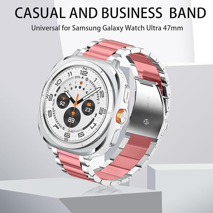 GOLDTOLUCK No Gap Stainless Steel Band Compatible with Samsung Galaxy Watch 8 7 6 5 4 Classic FE Pro Ultra 40mm 44mm 46mm 43mm 47mm 45mm 42mm Replacement Men Women Milanese Metal Elegant Casual