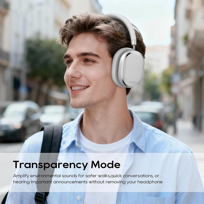 Srhythm NiceComfort 95 Hybrid Noise Cancelling Headphones Wireless | Bluetooth with Transparency,ENC,HD Sound,Slim Headphones Lightweight