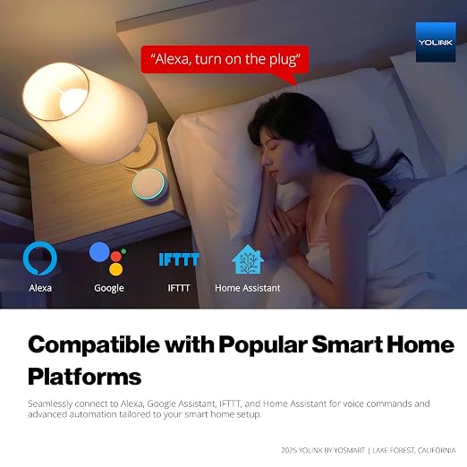 YoLink Plug Mini, 2-Pack, Ultra-Compact Smart Outlet with Over-Temperature Protection & Precision Scheduling, 1/4 Mile LoRa Range, Alexa, Google Assistant Integration, Hub Included