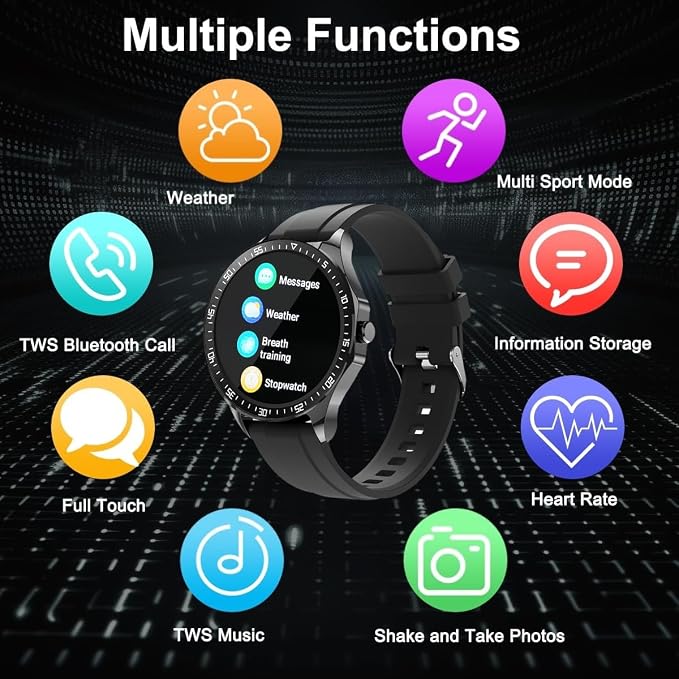 Smart Watch with Earbuds, 1.32 Inch Round Fitness Watch X10, 2 in 1 Bluetooth Watch with Step,Calories,Sleep Monitor,Heart Rate Blood Pressu-re Monitor for iOS & Android