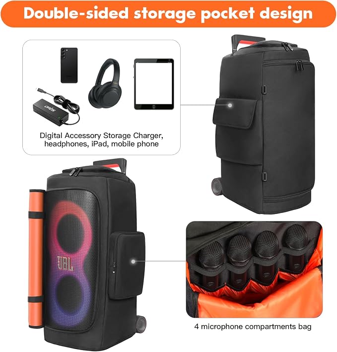 Speaker Cover Compatible with JBL PartyBox 320/PartyBox 310, Scratch-Resistant, Dustproof, Portable Case with Storage Bag for Outdoor Party Speaker
