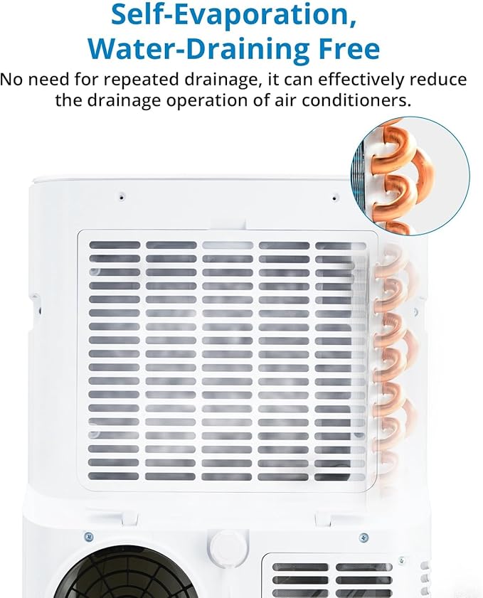 12000 BTU Portable Air Conditioners with Remote Control, 3 in-1 Free Standing Cooling AC Unit with Fan & Dehumidifier, Cools Room up to 500 sq.ft, Auto Swing，Smart Sleep Mode for Bedroom, Indoor Rooms