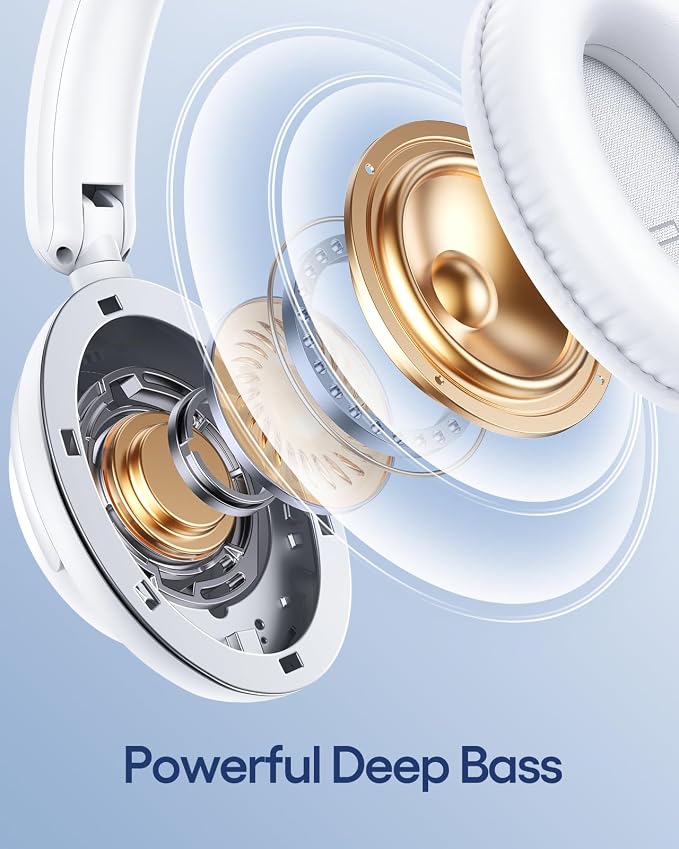 TAGRY Hybrid Active Noise Cancelling Bluetooth Headphones 100H Playtime Wireless Over Ear Headphone with Fast Charging Hi-Res Audio Headsets Comfort Earcups for Commute Travel Office Phone PC