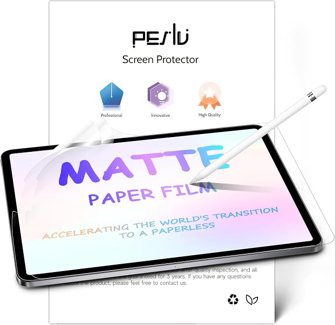 Peslv 2 Pack Like Paper Screen Protector for iPad Air 5th & Air 4th (10.9 Inch)/ iPad Pro 11 (2022/21/20/18), Matte Anti Glare PET Film/Blue Light Filter/Drawing & Writing Feel Like on Paper