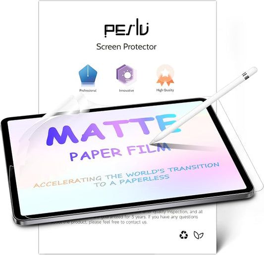 Peslv 2 Pack Like Paper Screen Protector for iPad Air 5th & Air 4th (10.9 Inch)/ iPad Pro 11 (2022/21/20/18), Matte Anti Glare PET Film/Blue Light Filter/Drawing & Writing Feel Like on Paper