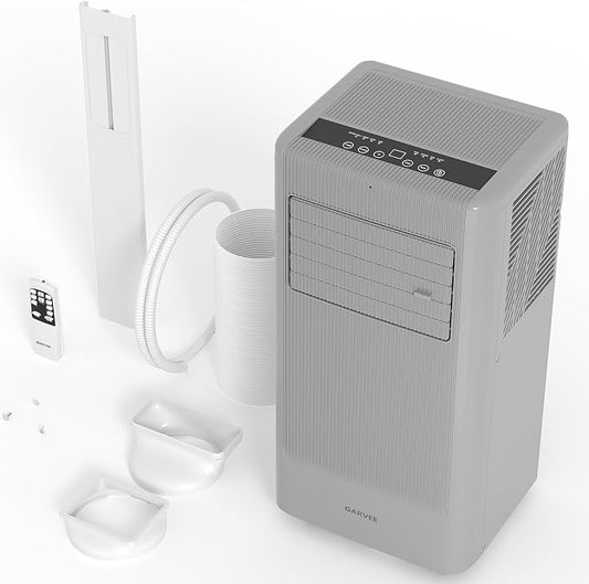 Garvee 10000BTU Portable Air Conditioner,Up to 450 Sq.Ft. Remote Control Silent Portable AC Unit, Dehumidifier,Fan,Sleep Mode,24H Timer&Installation Kit,DOE Certified,Ceer 6.7 Grey