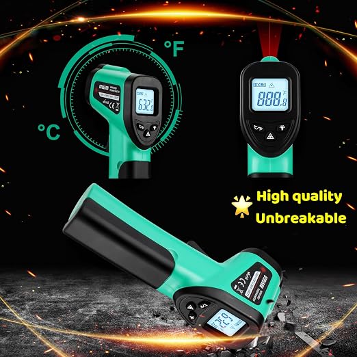 OnniOne Infrared Thermometer Gun, Laser Temperature Gun -58℉~1022℉, Instant Read Meat Thermometer with Magnet & Hold Function, Ambient and Internal Temperature Cooking Set, Grilling Gifts for Men Dad