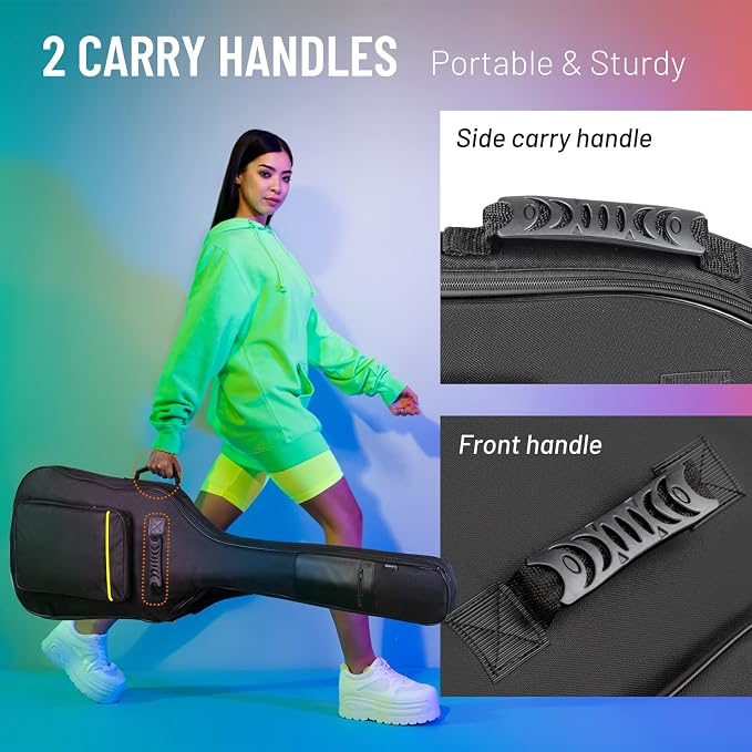 CAHAYA Bass Guitar Bag Gig Bag 0.3in Padding Black Padded Backpack Soft Electric Bass Case CY0222