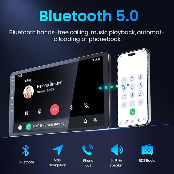 8Core 4G+32G ROM Upgrade Car Radio for Dodge RAM 1500 2500 3500 2009-2012: 10 Inch 1280 * 800 IPS Touchscreen Wireless CarPlay Android Auto 5G WiFi Bluetooth GPS 1080P Backup Camera FM DSP