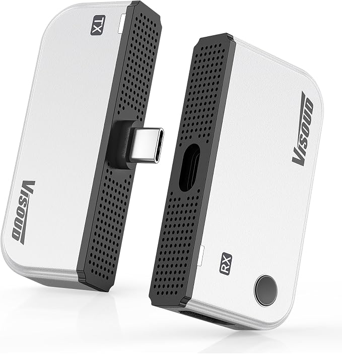 2026 Upgraded Type-C Wireless HDMI Transmitter & Receiver Kit 328FT/100M, 4K Input to 1080P@60Hz Output, Plug&Play, 5.8G+2.4G Video Audio from Phone/Tablet/Laptop/PC to Monitor/Projector/TV Box