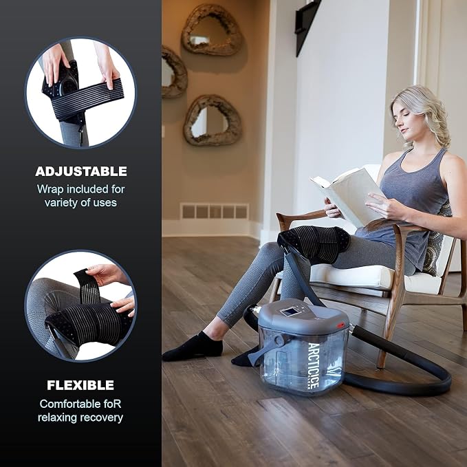 Circulating Cold Water Therapy Ice Machine Gen 2 by Arctic Ice Clear – for Knee, Elbow, Shoulder, Back Pain, Swelling, Sprains, Injuries (Arctic Ice Clear) (with Back Pad)