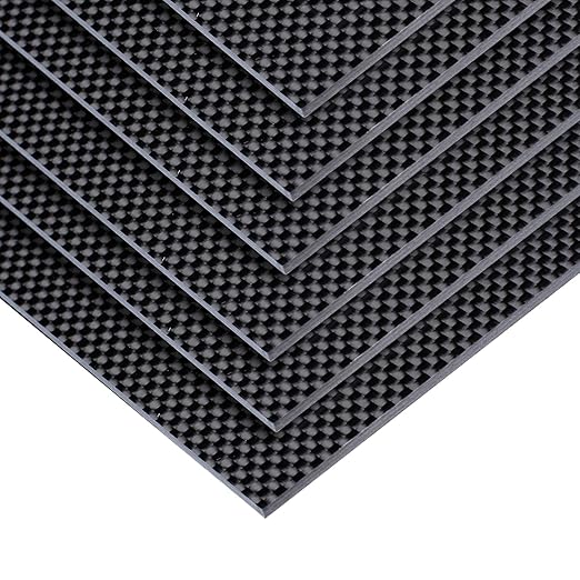 400x500x6mm 100% 3K Carbon Fiber Sheet, Glossy Plain Weave Carbon Fiber Panel, Real Carbon Fiber Board for DIY, Car Models, RC Drones, Wallets, Repair Projects