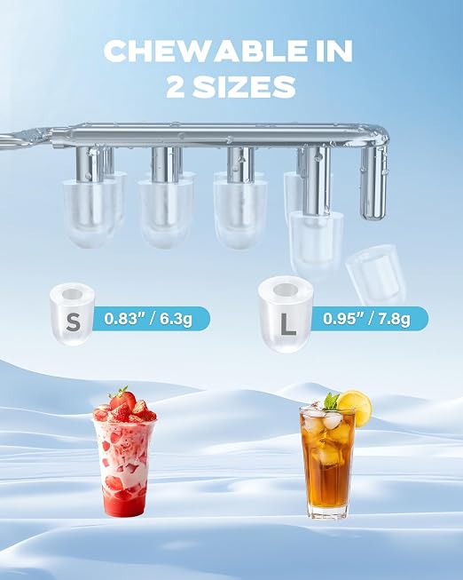 ecozy Ice Makers Countertop, 9 Ice Cubes Ready in 6 Mins, Portable Ice Machine with Carry Handle, 26lbs/24Hrs, Auto-Cleaning Ice Maker with Basket and Scoop, for Home/Kitchen/Camping/RV