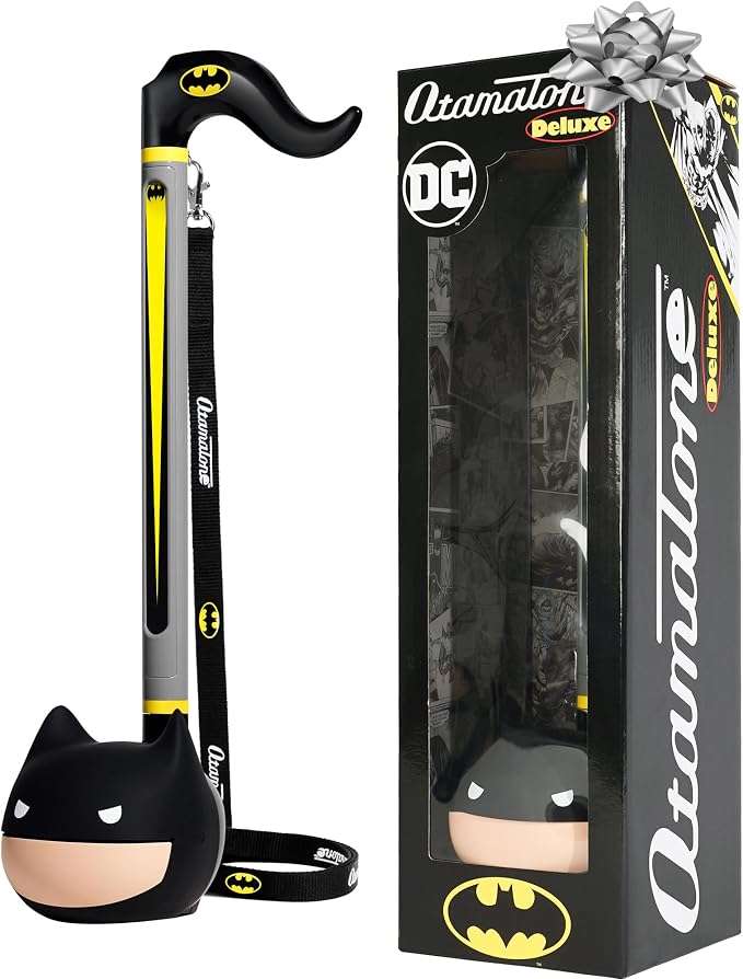 Otamatone Deluxe Batman – DC Comics Electronic Musical Instrument for Adults, Portable Digital Synthesizer with Aux Jack from Japan by Maywa Denki, Cool Unique Gift for Men [English Instructions]
