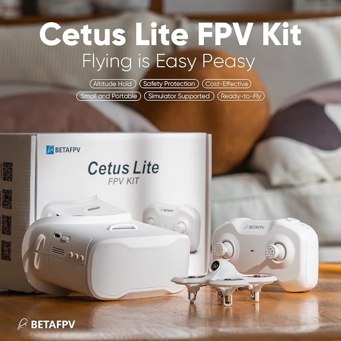 BETAFPV Cetus Lite FPV Drone Kit with Altitude Hold Self Protection Function 2 Speed Modes Support Simulator Ready to Fly Kit for FPV Beginners to Start Flying Indoor Outdoor- Frsky D8
